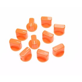 Dopro 10pcs Guitar AMP Effect Pedal Knobs Pointer Knob with Set Screw Orange