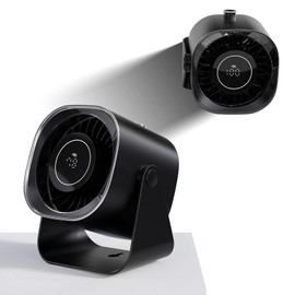 Small Desk Fan with 100 Speeds & Digital Display, 5000mAh Battery, Desktop Fan 220°Adjustable, Ultra-Quiet Hanging Portable Fan, USB Rechargeable Folding Wall Mount Table Fan for Home Office Camping