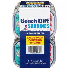 Beach Cliff Sardines in Soybean Oil 3.75 oz., 20 ct.