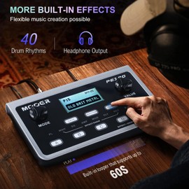 Nikou Multi-Effect Processor Guitar Effect Pedal Portable Electric Guitar Effect Table 39 Effects 40 Drum Patterns 10 Metronome Tap Tempo