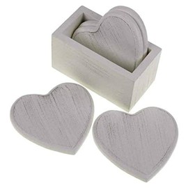 shabby chic & vintage Set of white heart coasters