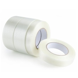 Lichamp Fiberglass Tape 4 Pack, 60 Yards (240 Total Yards) Strapping Tape 2 inches and 1 inch Filament Tape Nylon Fiber Glass Tape