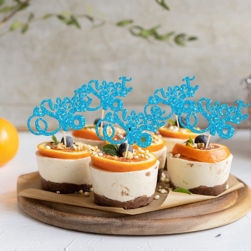 24 piezas de decoración para cupcakes de 16 cumpleaños con