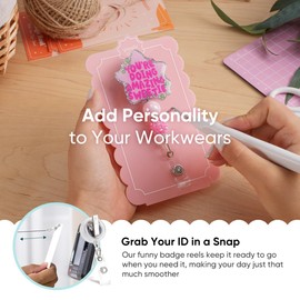 YOPPIX You're Doing Amazing Sweetie Badge Reel, Sassy Funny Sparkly Glitter Retractable Badge Reel for Nurses RN EN Doctor Paramedic Teachers Medical Office Womens