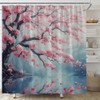 YSATNSFT Cherry Blossom Shower Curtain Japanese Asian Oil Painting Abstract