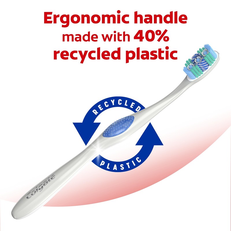 Colgate 360 Optic White Whitening Toothbrush, Adult Soft Toothbrush with