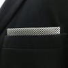 SHLAX&WING Check Black White Men's Pocket Square Silk, gray
