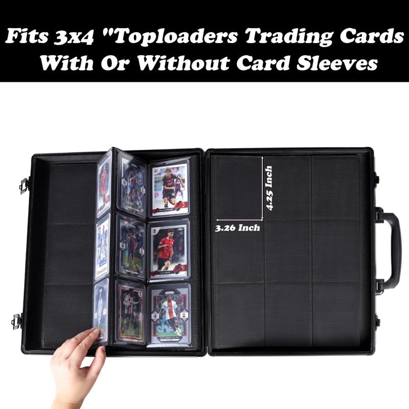 Azamou Toploader Binder for Trading Cards, Hard Cases, Holds 216