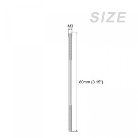 sourcing map Double Ended Stud Screws (M3 Thread 80mm Length) 20pcs, 304 Stainless Steel Dual Threaded Rod Bolts - for House Maintenance