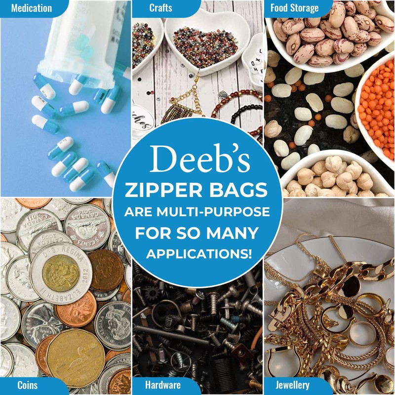 Deeb's 100 Count 3x4 inches Clear Zipper Lock Baggies Craft