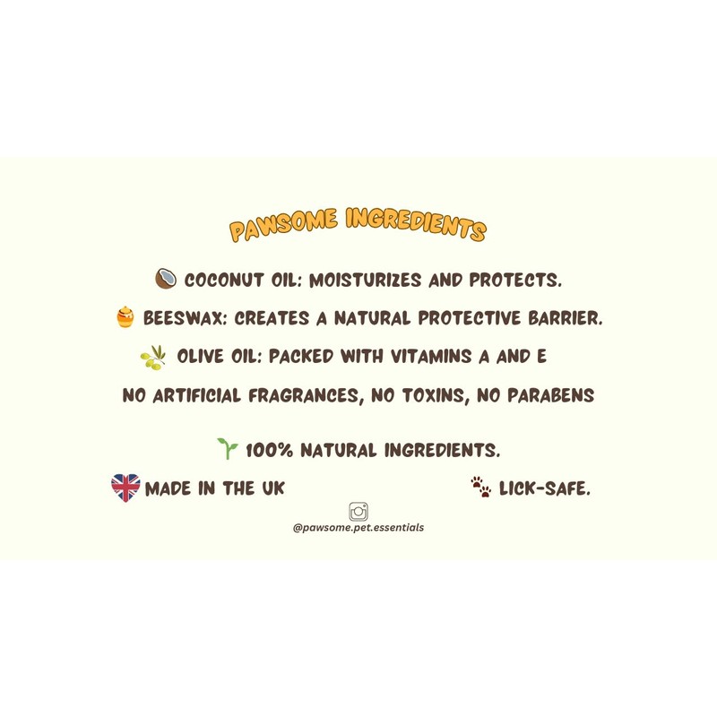 PAWSOME BALM - 100% Natural Dog Paw and Nose Balm