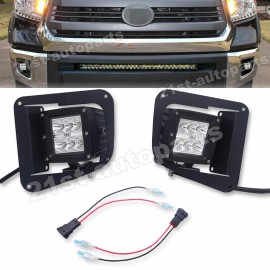 21ST For 2014-2021 Toyota Tundra Fog Lights Pair Front Bumper Lamps Wiring Switch Kit