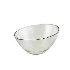 10 Strawberry Street Hammered Glass 7.25" Angled Bowl, Set of 6, Clear Glass