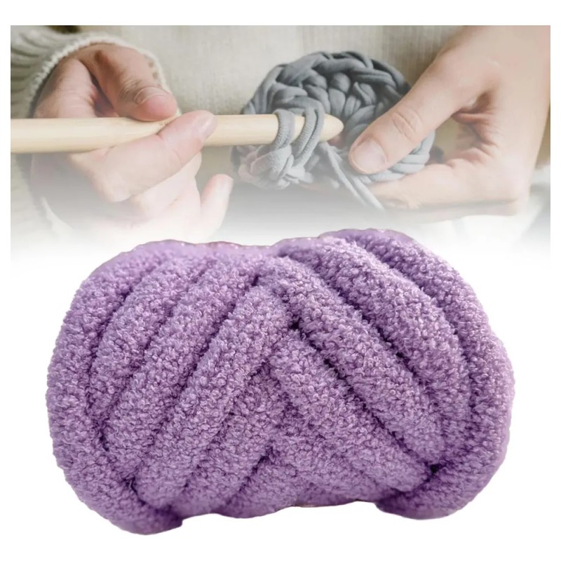 Hilo De Lana Grueso, Hilo De Punto Para Brazo, Violeta
