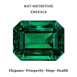 Heart Birthstone Claddagh Ring 925 Sterling Silver 6MM Heart-Shaped Created Emerald Rings Irish Jewelry Good Luck for Women Size 6