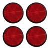 ibasenice 4pcs High Bright Reflective Bike Warning Tool Round Plastic