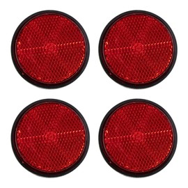 ibasenice 4pcs High Bright Reflective Bike Warning Tool Round Plastic Bicycle Reflector Night Riding Aid