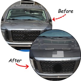 Car Hood Protector Bra, Auto Ventshade Compatible with Nissan Titan 2016-2023, Bug Flector Hood Shield Leather, Hood Bra Front End Nose Mask Accessories (Flag Style)