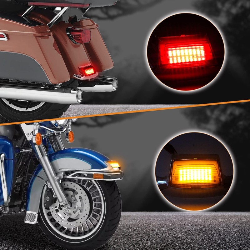 NTHREEAUTO 2PCS Front Rear Fender Light LED Fender Tip Tail