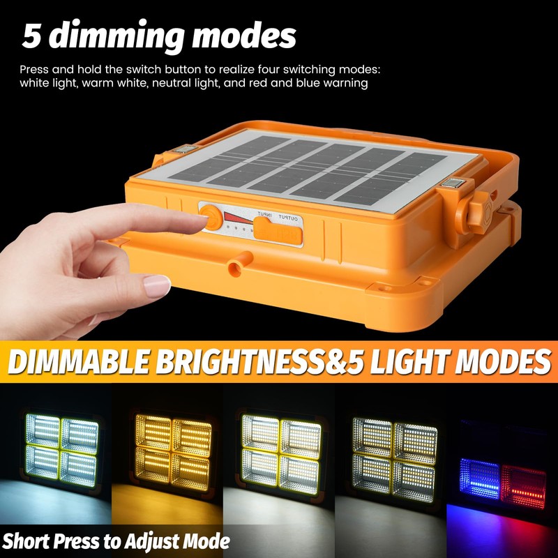 100w Solar Panel LED Flood Light Portable Outdoor LED Reflector