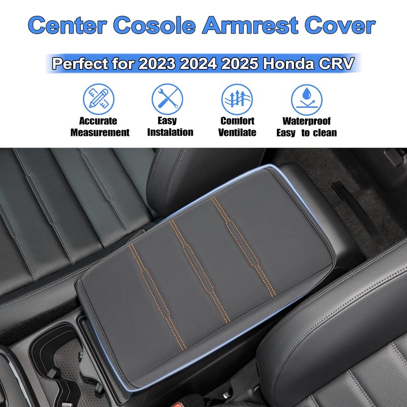 Neepiar Center Console Armrest Leather Cover Compatible with 2023 2024