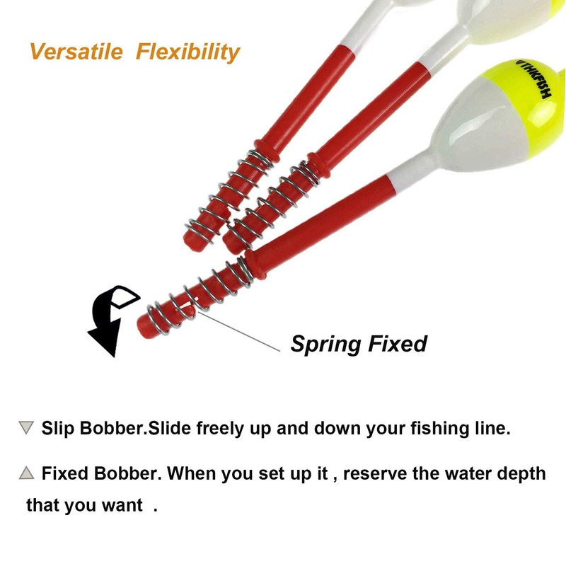 THKFISH Fishing Floats and Bobbers Balsa Wood Floats Spring Bobbers