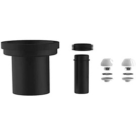 SANIT 58.931.00..0000 Toilet Connection Set 180 mm (DN 90, White, Suitable for Wall-Mounted Toilets, Includes Connection Pipe 45 mm + Flush Pipe Connector + Connection Pipe DN 90)