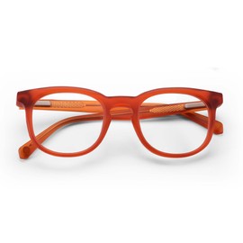 eyebobs - Fresh Eyes | Premium Reading Glasses for Men and Women | Round Frame for Average Faces, Sunset Orange, 3.50