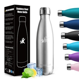 HoneyHolly Stainless Steel Water Bottle, Thermos Flask, 500 ml, BPA-Free, Leak-Proof Vacuum Insulated, Thermos Flask, Double-Walled Water Bottle for Bike, Travel, Sports, Yoga, Camping, Bicycle