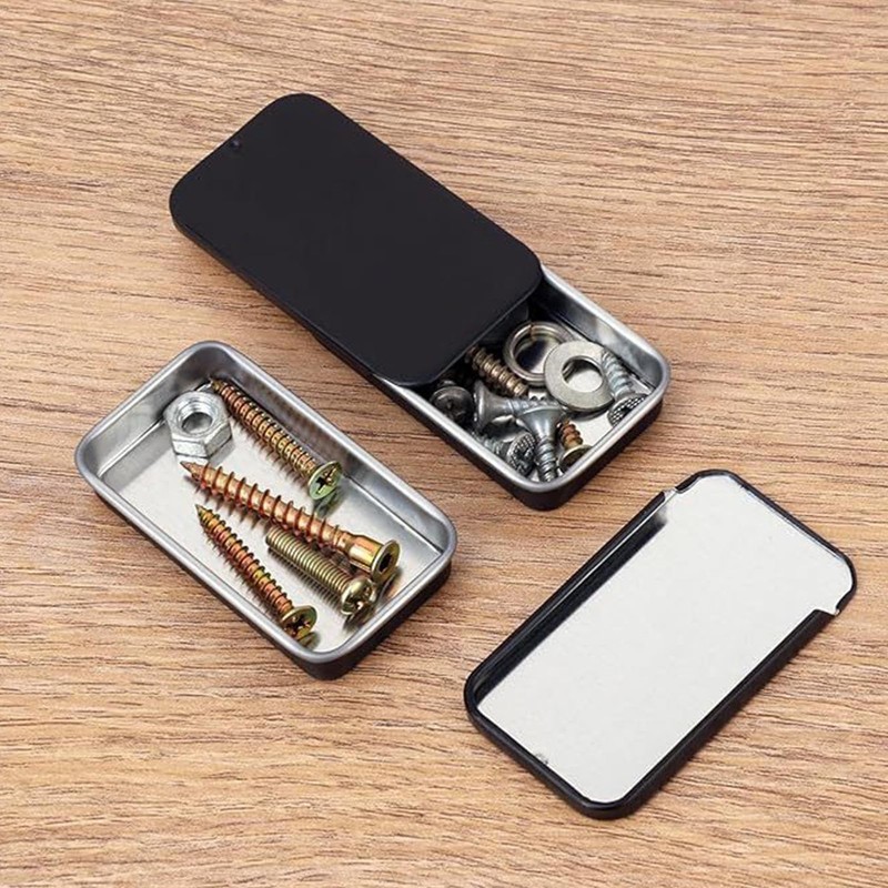 Small Tins with Lids,Rectangular Metal Cans | Multifunctional Tins with