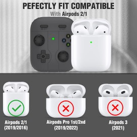Valkit Compatible with Airpods Case Cover Game Machine Design Airpod 2 Case with Keychain for Men Women Soft Silicone Protective Skin for Air pods 1/2 Gen Charging Case