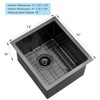 13 Black Bar Sink-VASOYO 13”x15” Undermount Bar Sink Deep Bar