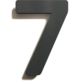 Anthracite Stainless Steel House Number 7 - Solid, Weatherproof and Rustproof - 14 cm - with Mounting Material - Design House Number Sign N-01-7-A