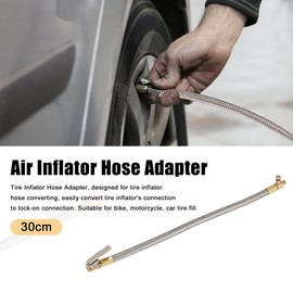 X AUTOHAUX 30cm 12" Car Tire Air Inflator Hose Adapter Quick Connect Release