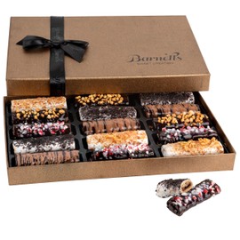 Barnetts Fathers Day Chocolate Gift Baskets, 15 Crepes Cookie Chocolates Candy Box, Gourmet Chocolate Covered Cookies Holiday Gifts, Spring Candy Basket Gifts Ideas, for Dad, Husband, Son, Grandfather Food Delivery Ideas