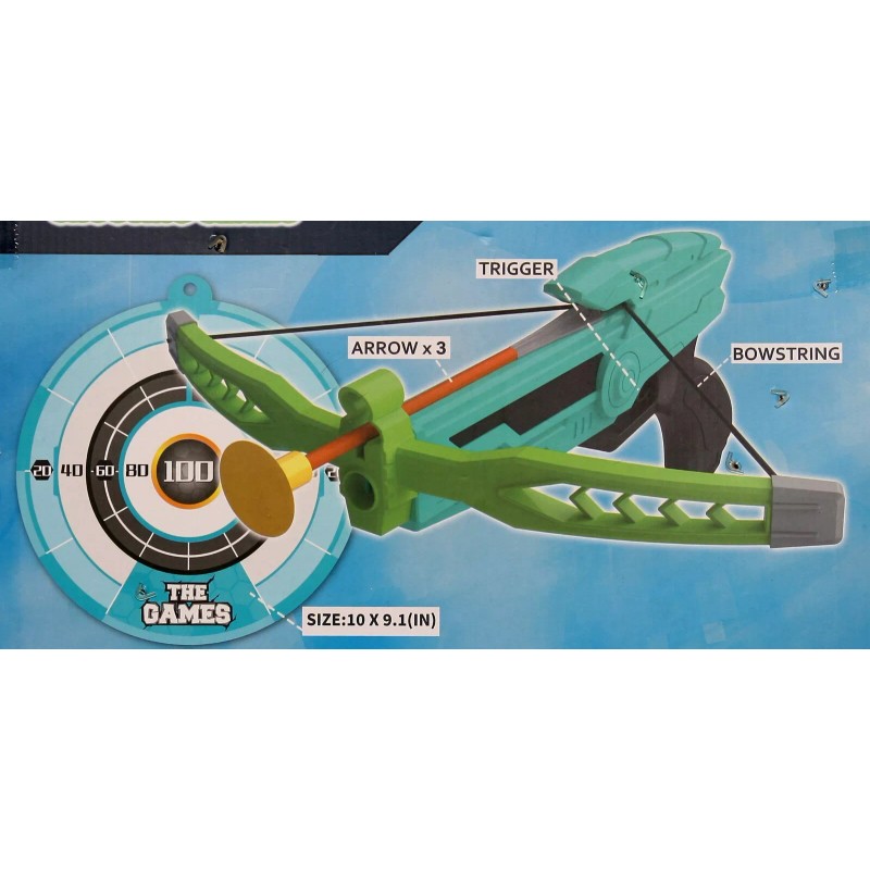 Arcady Crossbow Toy Set, Beautiful Color, 11 Inches, Includes 3