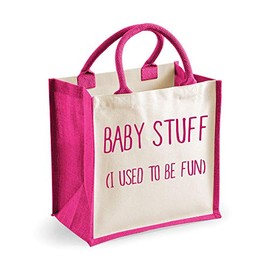 60 Second Makeover Limited Medium Jute Bag Baby Stuff I Used To Be Fun Pink Bag