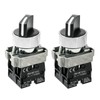 OELFFOW 2Pack Black 3-Position Selector Switch 2NO Metal Head Switch