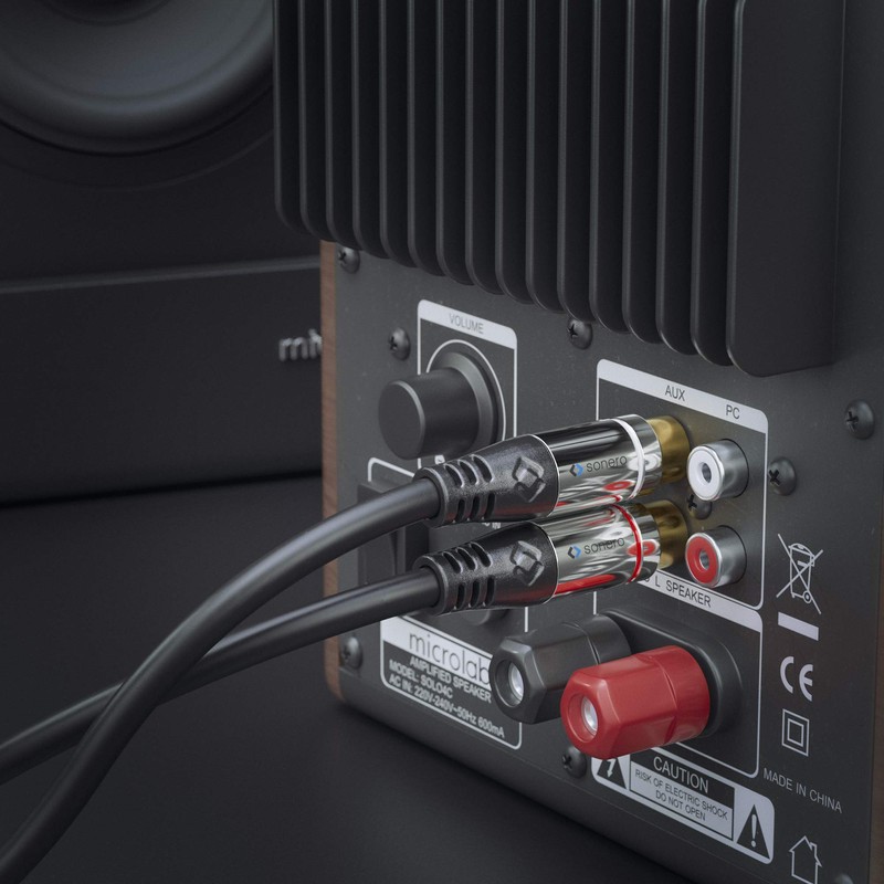 sonero® Premium Subwoofer Audio Adapter, 0,20m, 2x Cinch Stecker auf