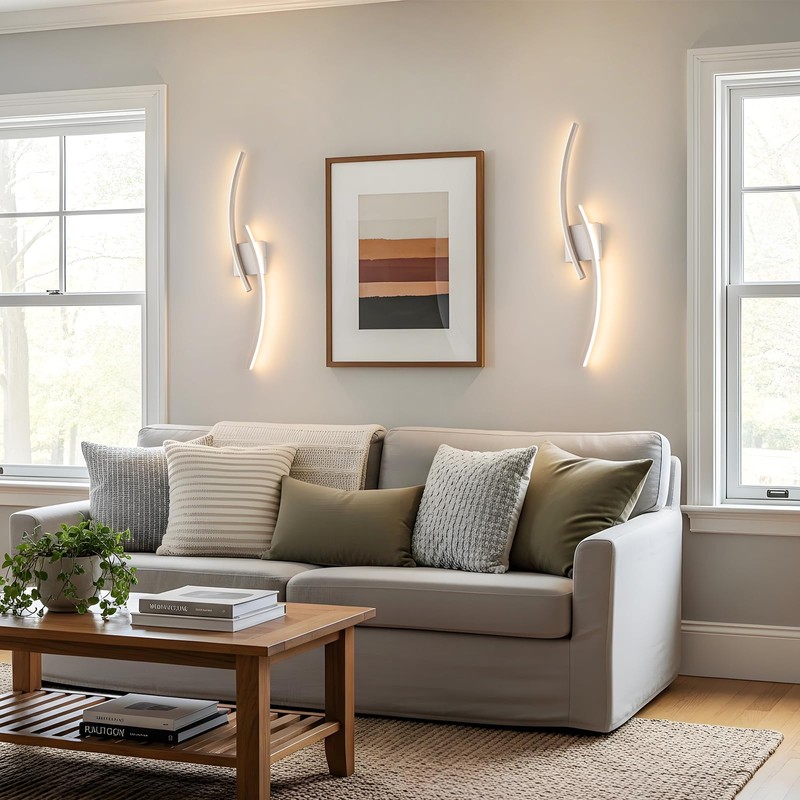 Sovinzert Hardwired 3000~6000K Modern Wall Sconce, 31.5IN Silver LED Wall