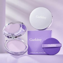Polvo Compacto, 0.3 oz (8.5 g) Polvo Morado Mate, Crema Fijadora, Control de Aceite 12H, Impermeable, Sin Residuos Blancos, Larga Duración, Acabado Natural, Ideal para Todo Tipo de Piel