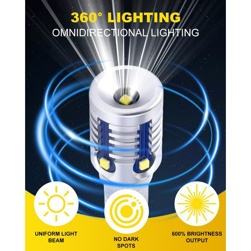 921 LED Bulb White Reverse Lights, CAN-Bus Error Free T15