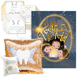 Tooth Fairy Pillow Kit w/Tooth Fairy Book for Kids, Fairy Letter Kit, & Tooth Fairy Pillow - Tooth Fairy Gifts for Girls & Boys - Tooth Be Told (Softcover Book with Gold Pillow)