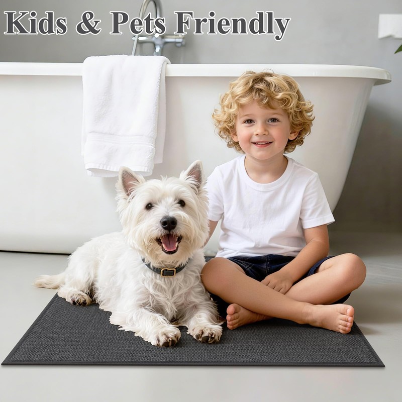 Ileading Bathroom Rugs Sets 3 Piece Non Slip Washable, Absorbent