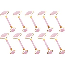 10x Jade Roller Gua Sha Set, Detox Scraping Massage Facial, Wrinkles Anti Aging Set (Pink Jade Roller - No Gua Sha Included)