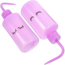 Botella de Lavado de Pestañas 250ml Pe Morada Boquilla 2 Piezas, Punta Curva y Estrecha, Flexible para Riego de Plantas y Uso en Tatuaje