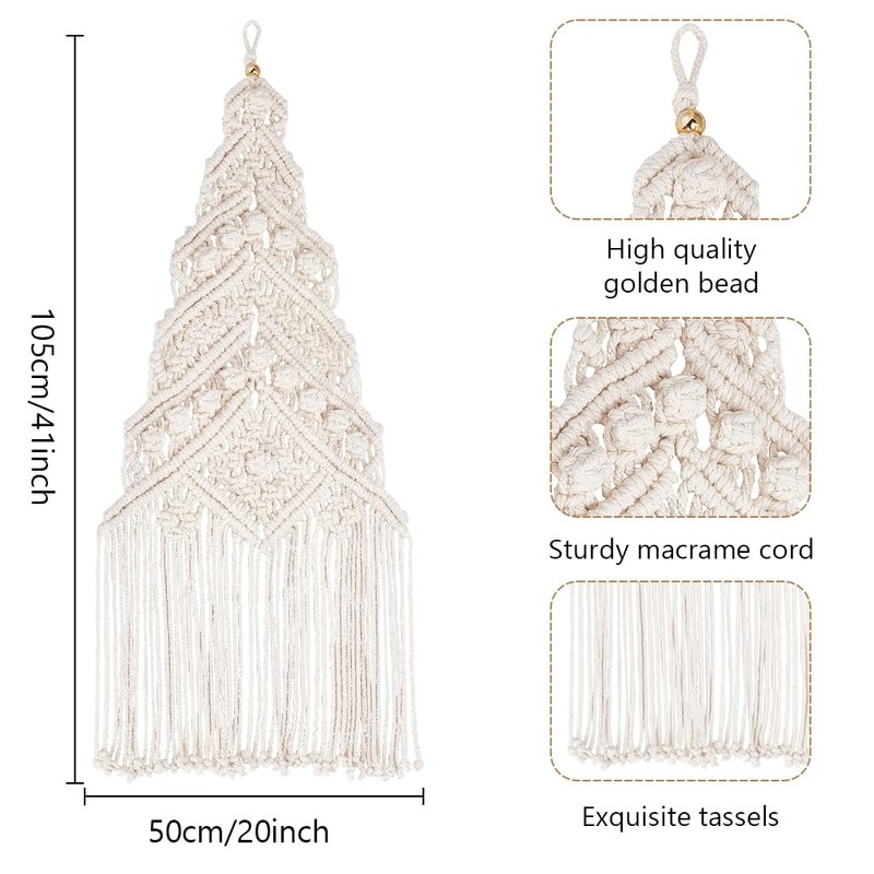 ORIGACH DIY Macrame Christmas Tree Wall Hanging kit Handmade Woven