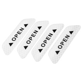 X AUTOHAUX 4pcs Car Door Reflective Sticker Open Warning Safety Sign White