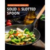Large Silicone Cooking Spoons, 2 Pack Nonstick Solid and Slotted