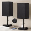 Plus Black Bedside Table Lamps Set of 2 - Bedroom